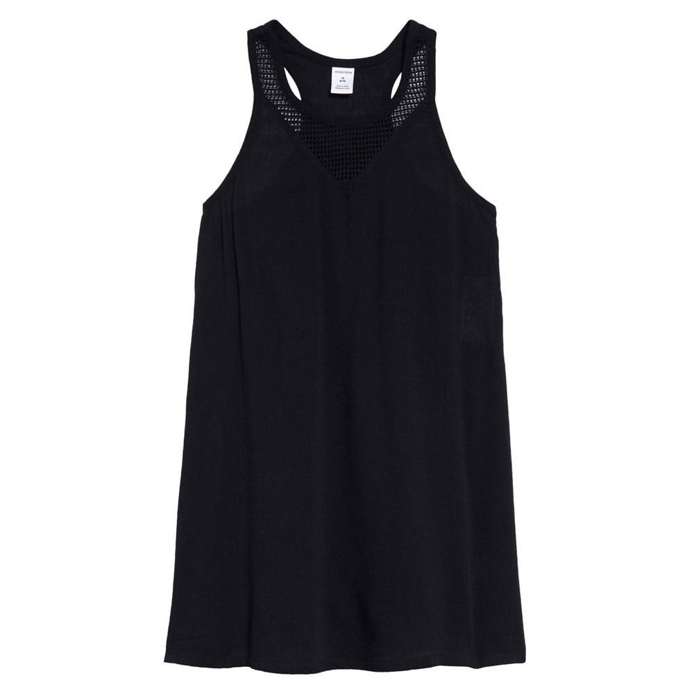 Nordstrom Kids' Cotton Blend Swim Cover Up Black Size L (10/12) Vacation‎ Summer